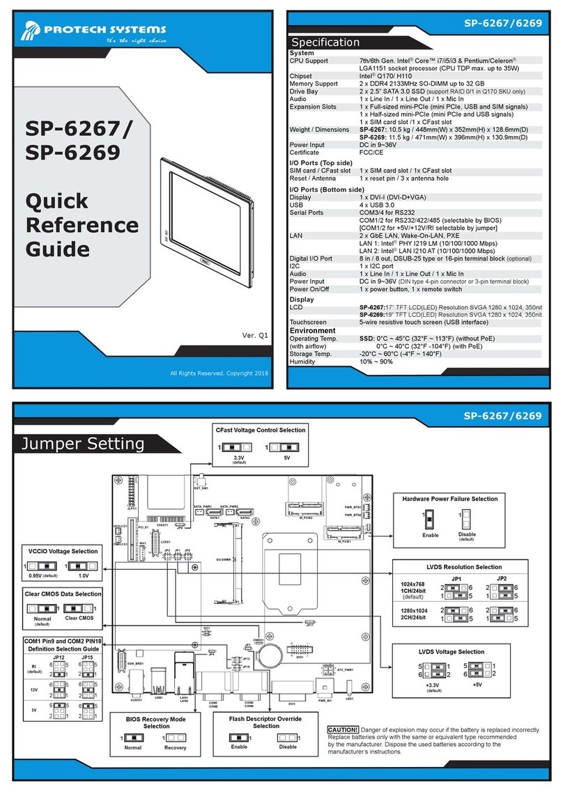 Protech Systems SP-6267 Quick reference guide