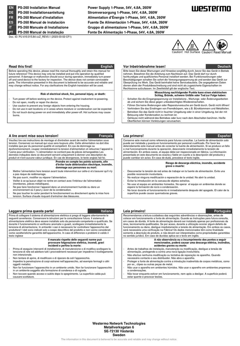Westermo PS-260 manual