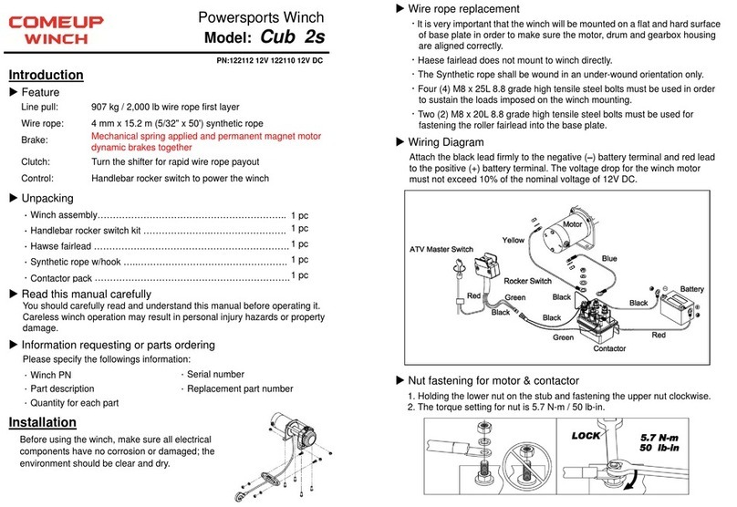 Come.up Winch Cub 2s manual