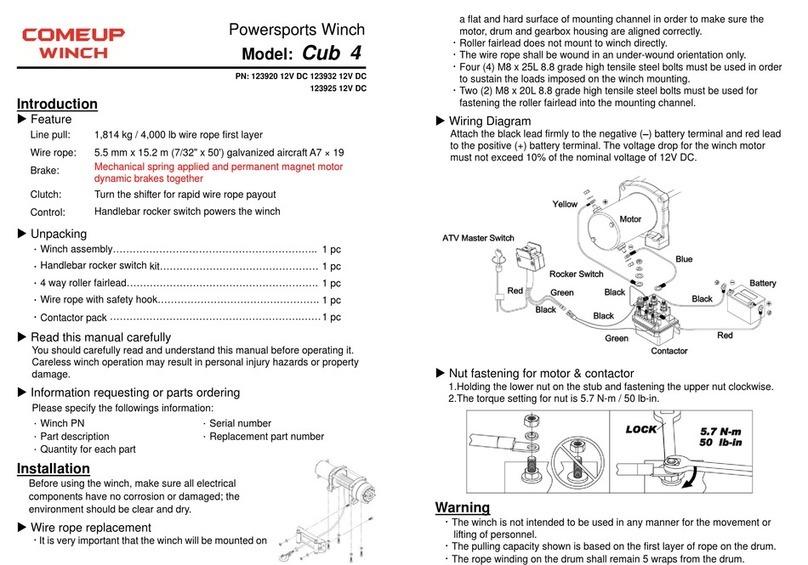 Come.up Winch Cub 4 User manual