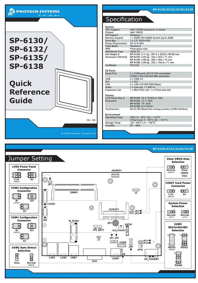 Protech Systems SP-6130 Quick reference guide