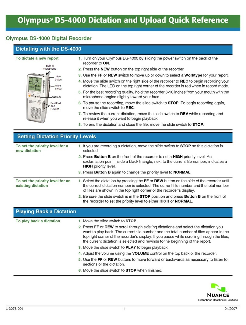 NUANCE Olympus DS-4000 quick start guide