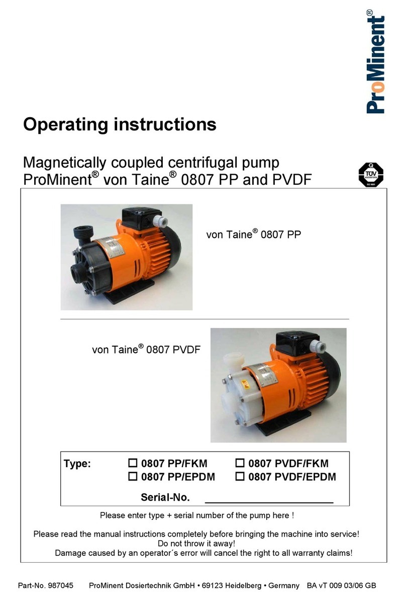 ProMinent von Taine 0807 PP/FKM operating instructions