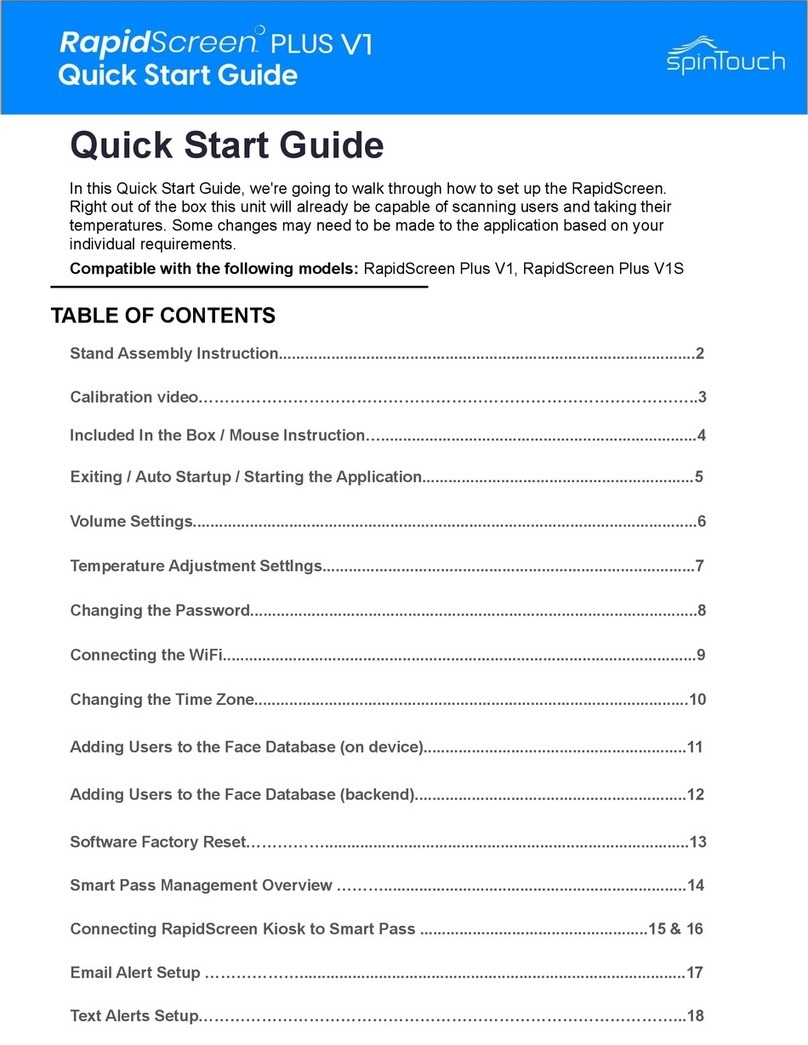 SpinTouch RapidScreen Plus V1 quick start guide