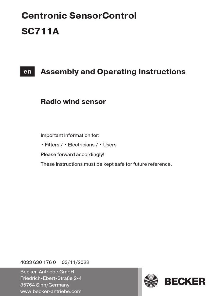 Becker Centronic SensorControl SC711A Assembly and operating instructions Becker Centronic SensorControl SC711A Assembly and operating instructions