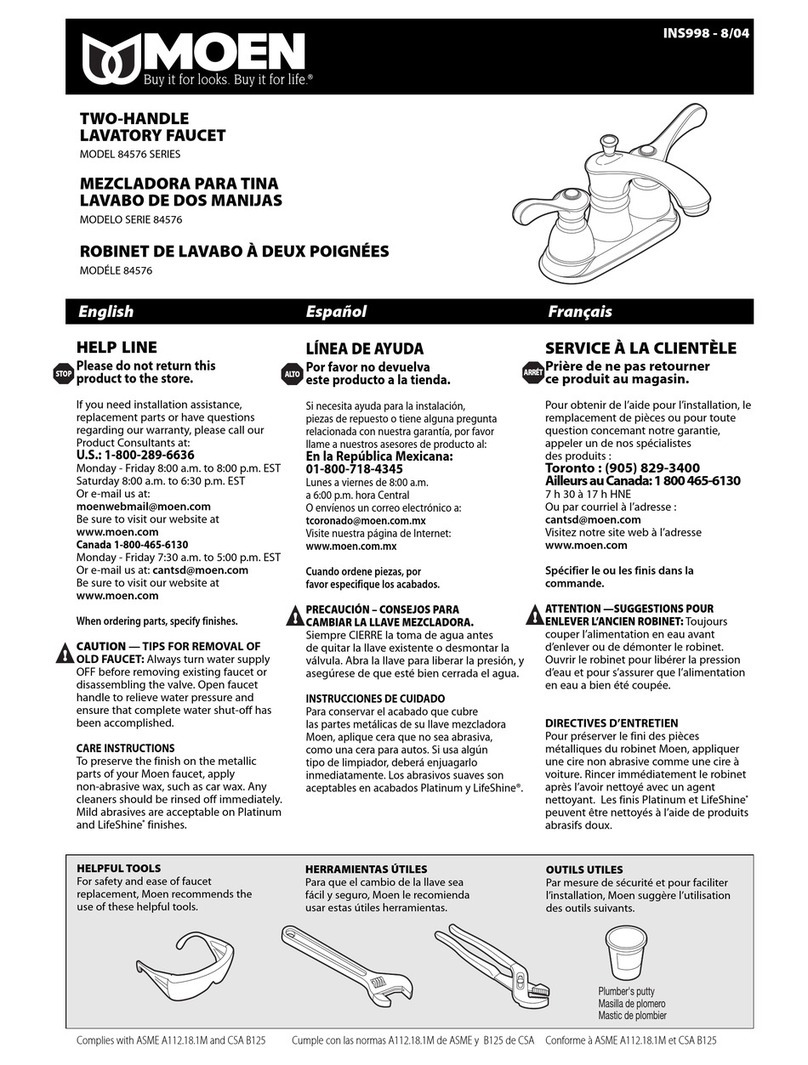 Moen 84576 Series manual