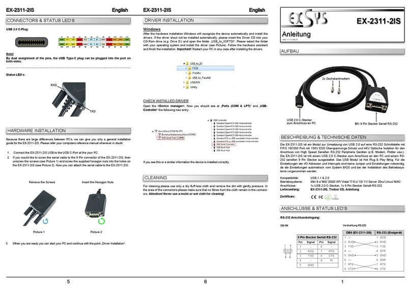 Exsys EX-2311-2IS User manual