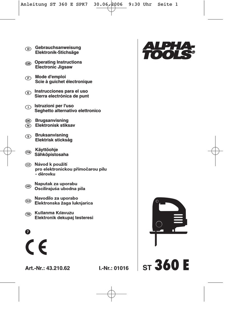 Alpha tools ST 360 E operating instructions