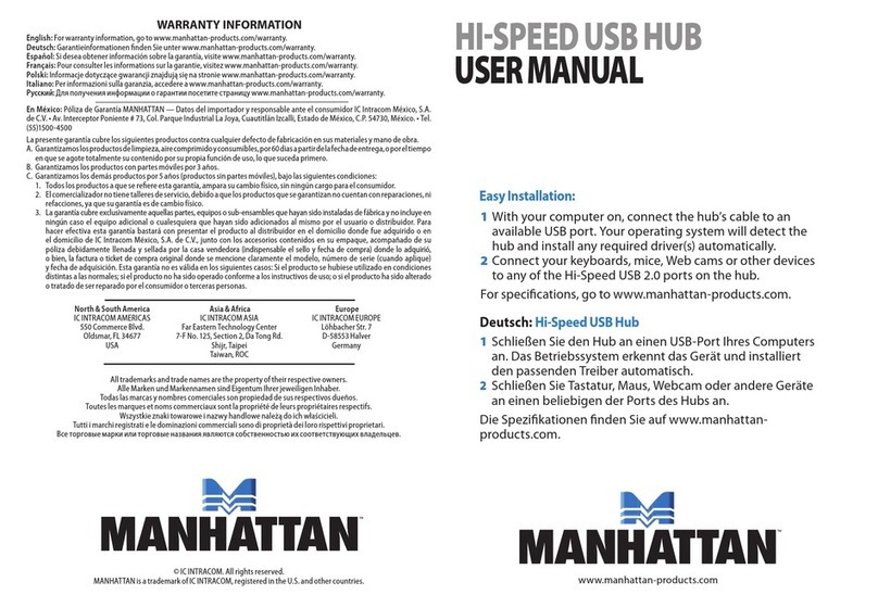 Manhattan HI-SPEED USB HUB User manual