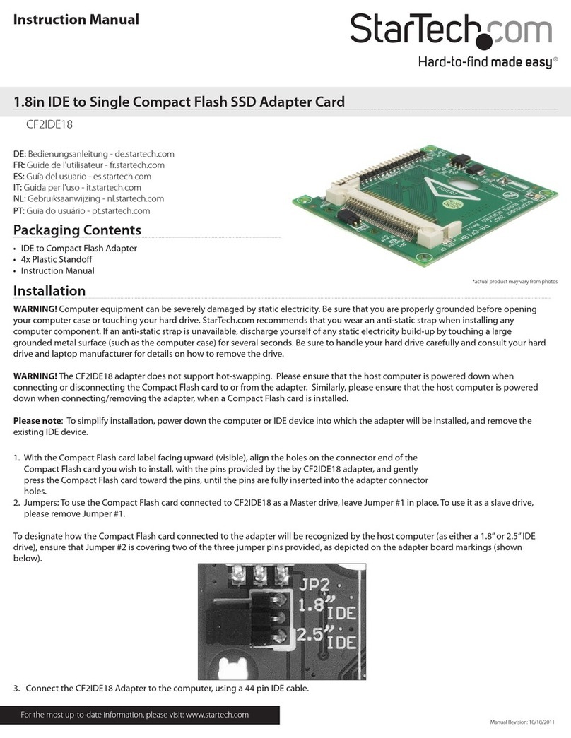 StarTech.com CF2IDE18 User manual