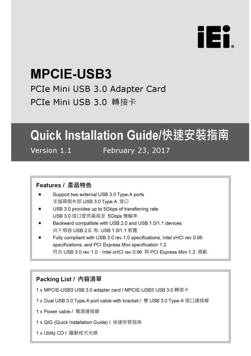 IEI Technology MPCIE-USB3 User manual