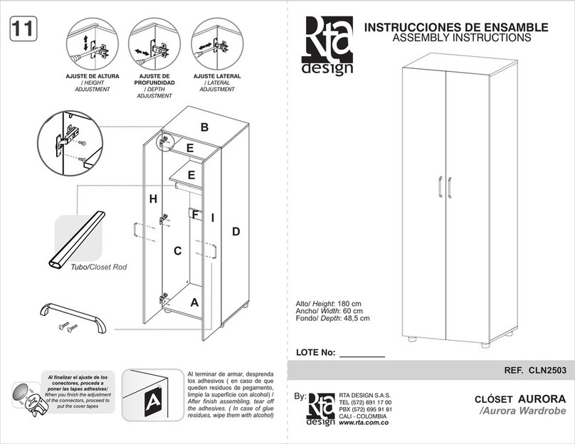 Rta design AURORA CLN2503 Assembly instructions