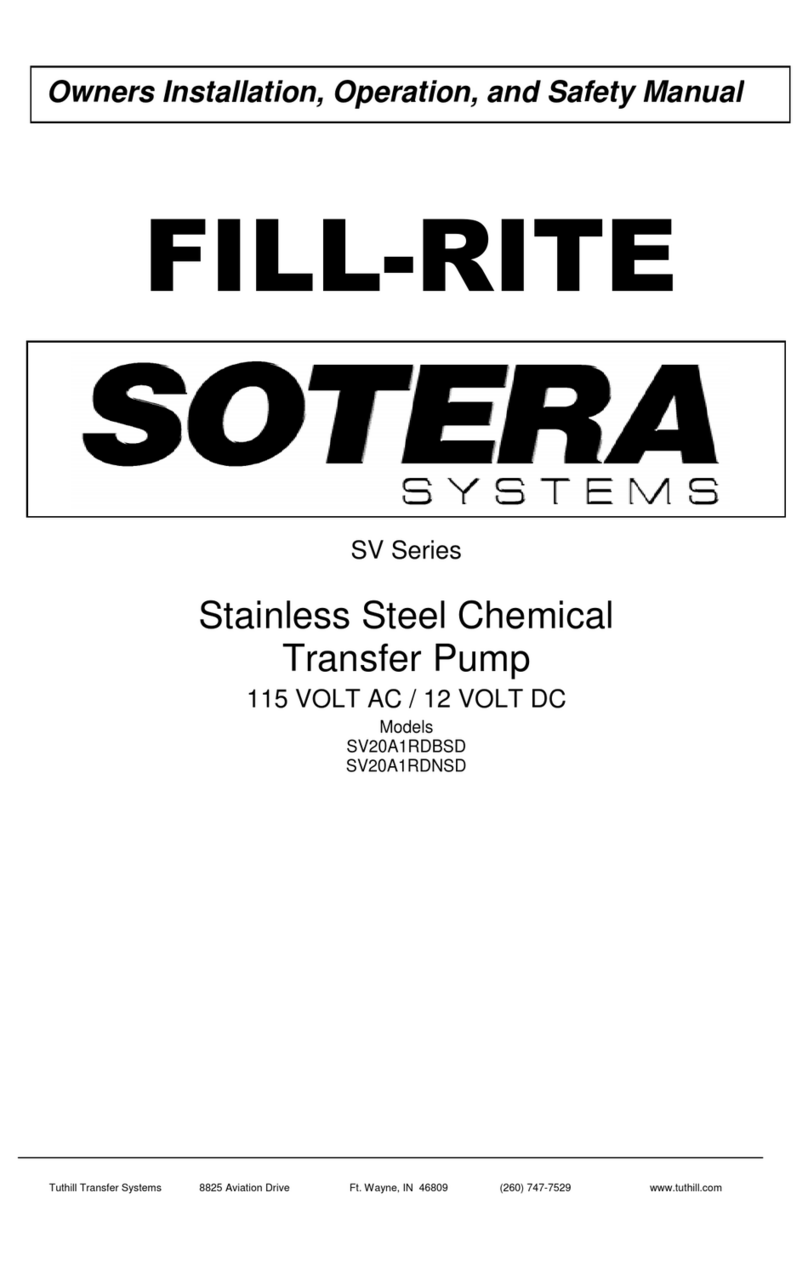 Sotera FILL-RITE SV Series Owners installation, operation, and safety manual
