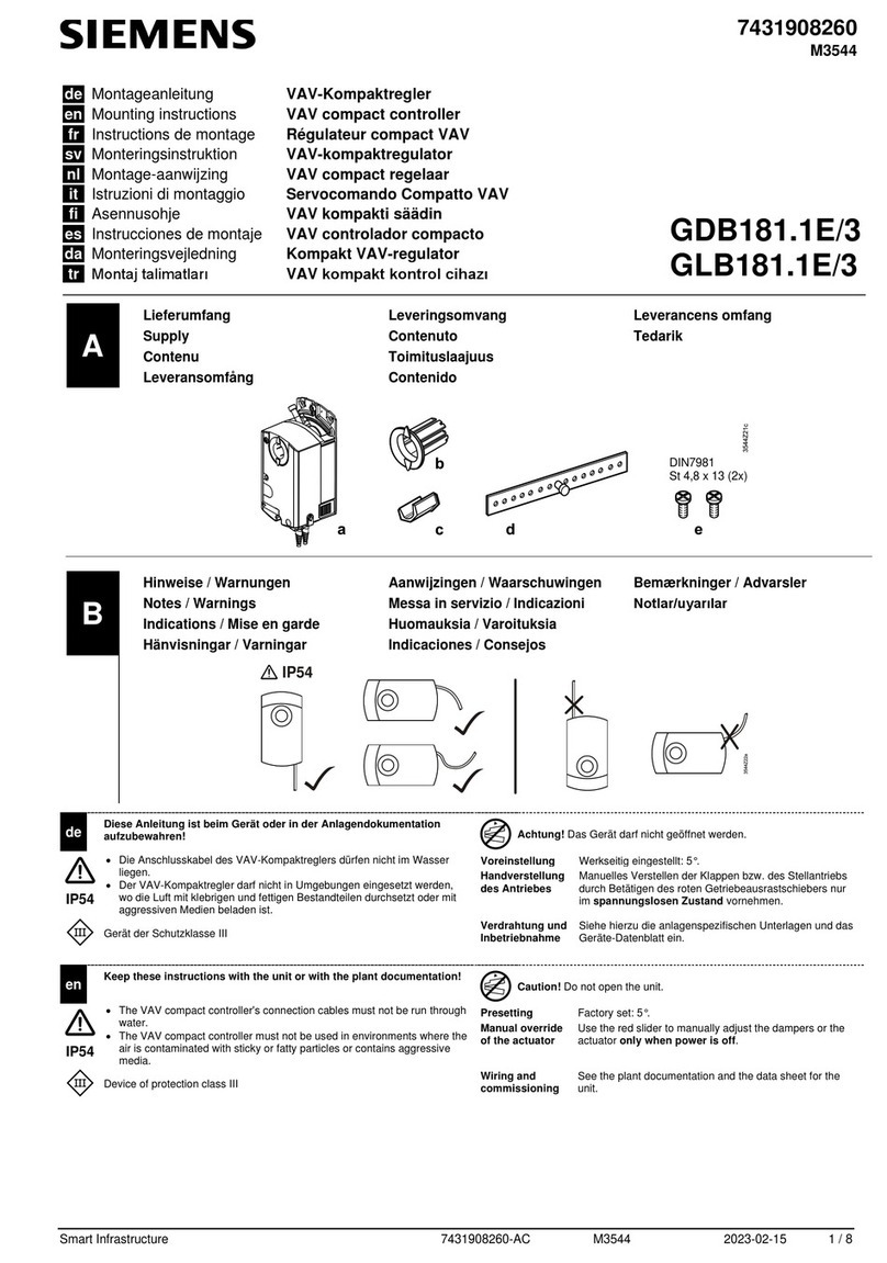 Siemens OpenAir GDB181.1E/3 Mounting instructions