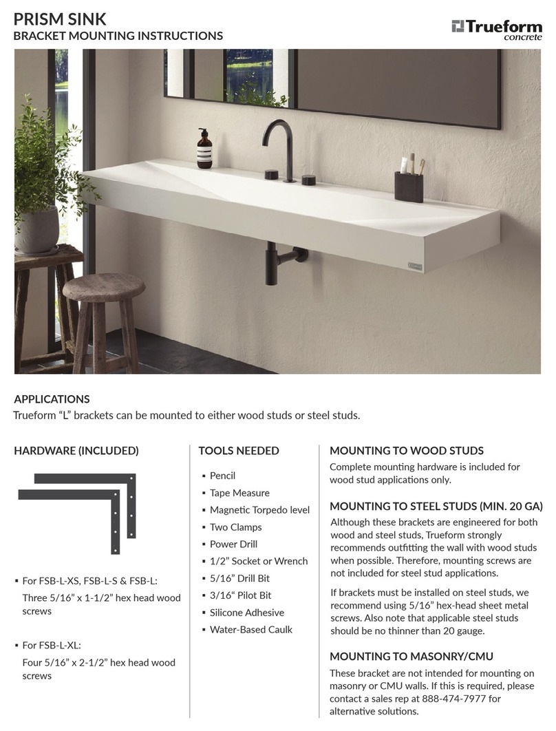 TRUEFORM PRISM SINK Mounting instructions