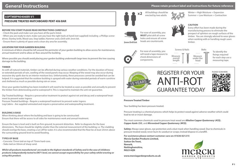 Mercia Garden Products 03PTMBPN0406BR-V1 Instruction manual