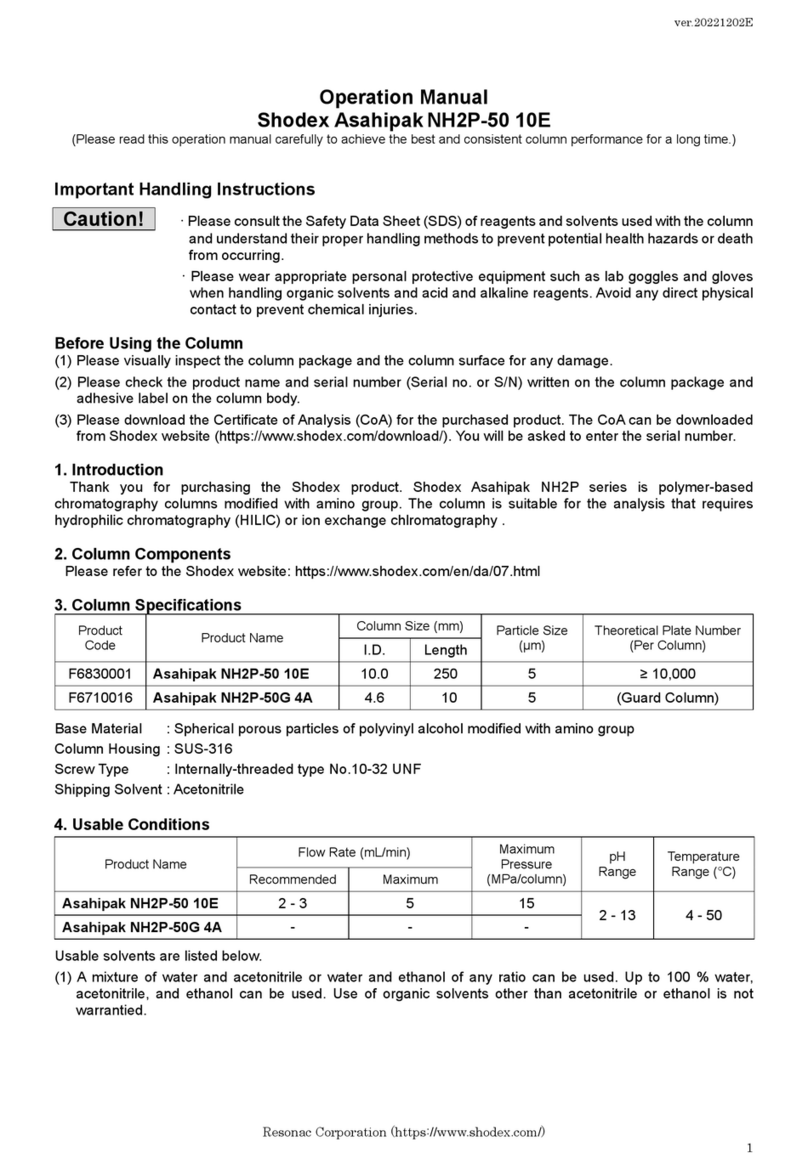 Shodex Asahipak NH2P-50 10E Operation manual