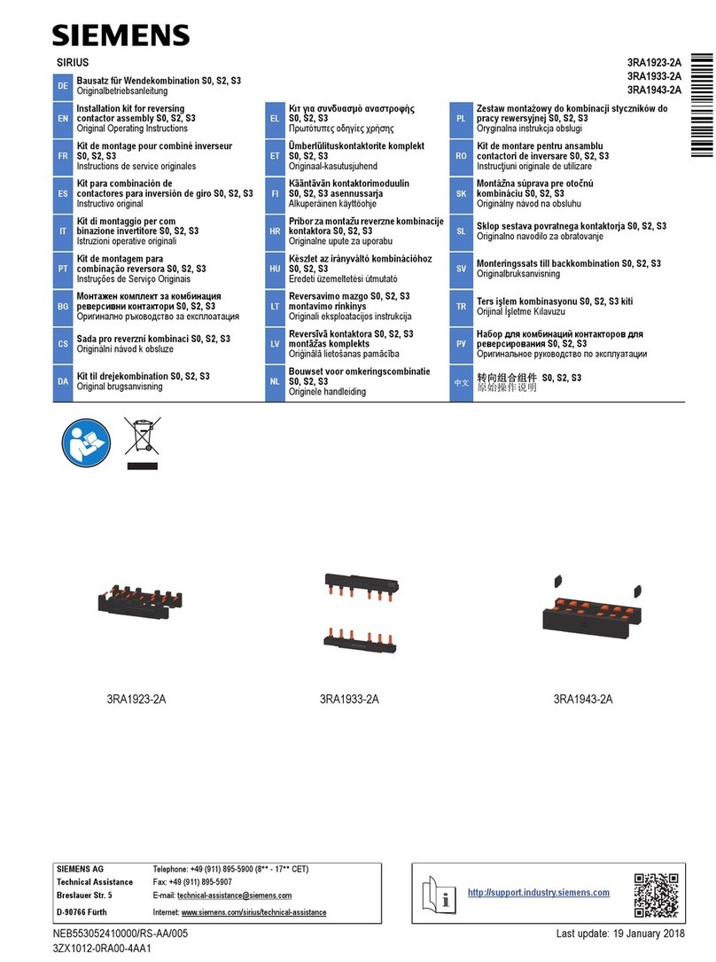 Siemens SIRIUS 3RA1923-2A User manual