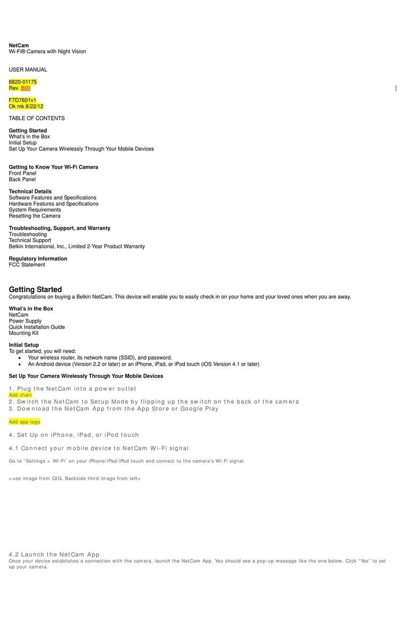 Belkin NetCam F7D7601v1 user manual