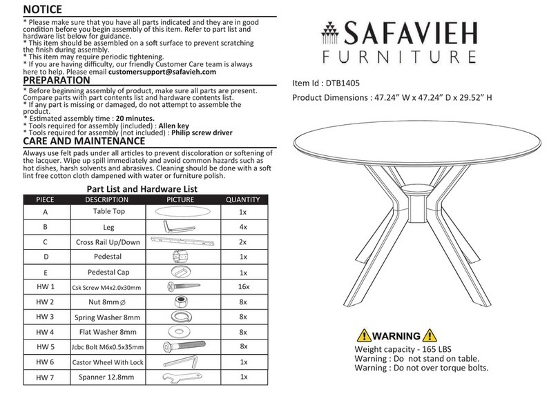 Safavieh Furniture DTB1405 manual
