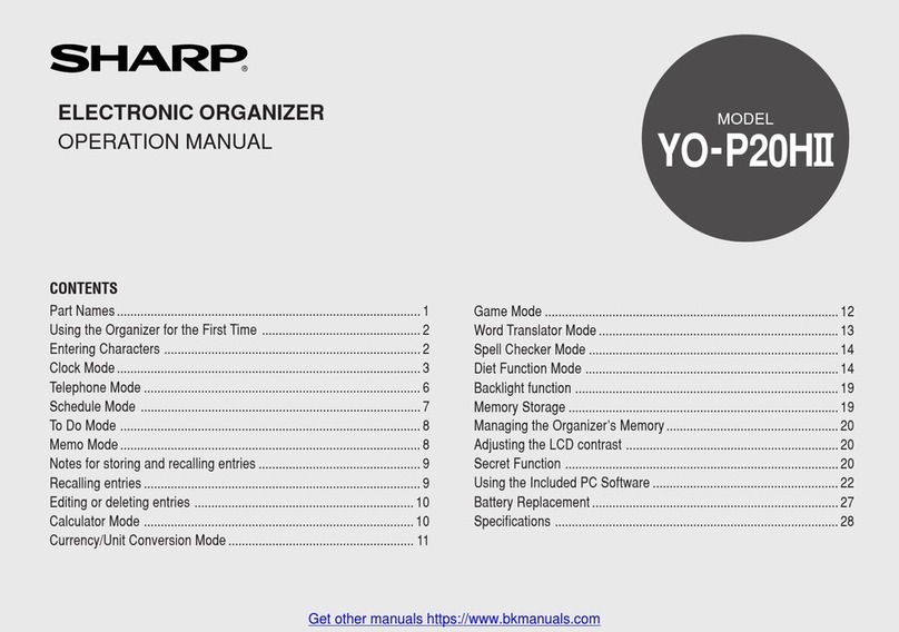 Sharp YO-P20HII User manual
