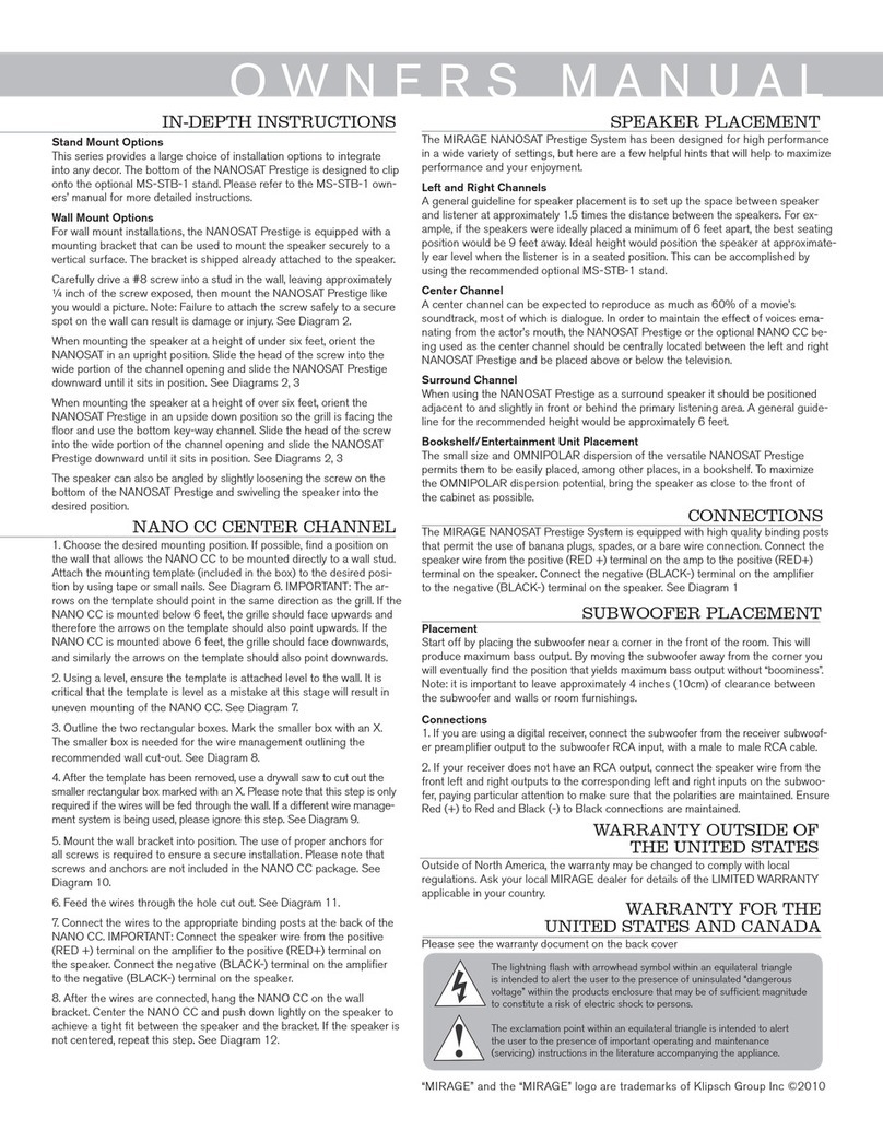 Mirage NANOSAT MS-STB-1 User manual