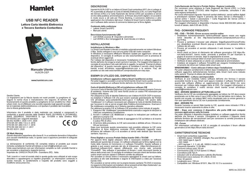 Hamlet HUSCR-CIEP user manual