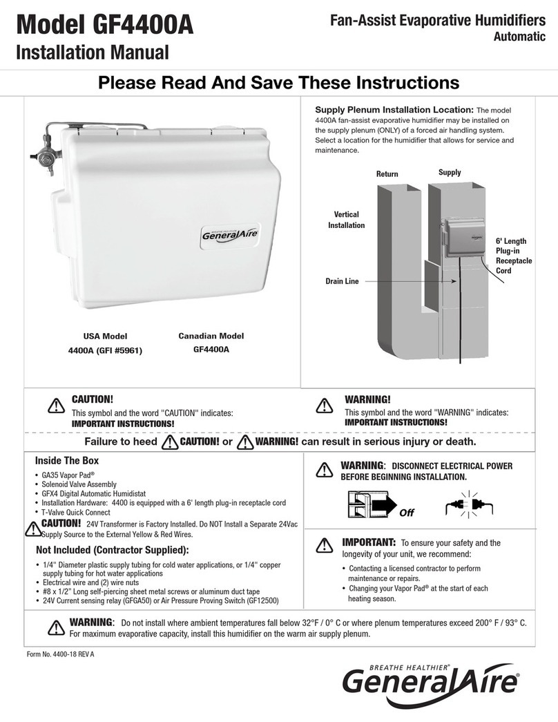 GeneralAire GF4400A installation manual