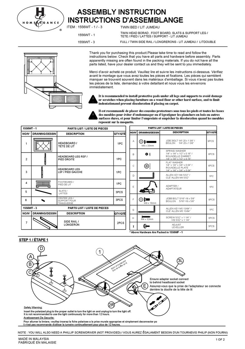 Homelegance 1556WT-1 Assembly instruction