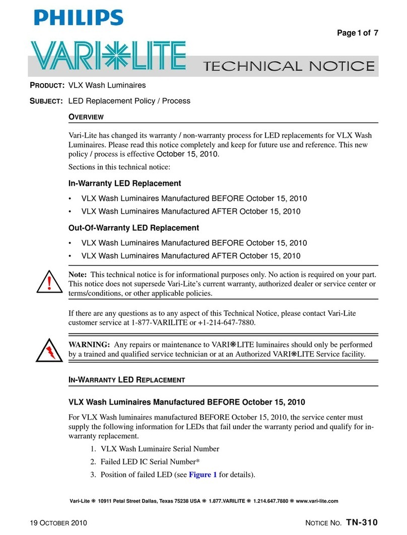 Philips Vari-Lite TECHNICAL NOTICE
