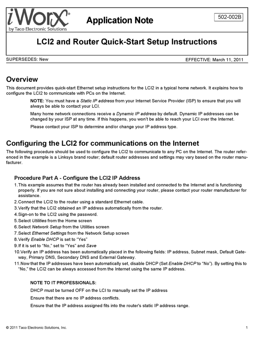 Taco Electronic Solutions iWorx LCI2 Application note