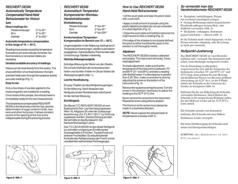 Mercoframes Optical Corp REICHERT OE200 quick start guide Mercoframes Optical Corp REICHERT OE200 quick start guide