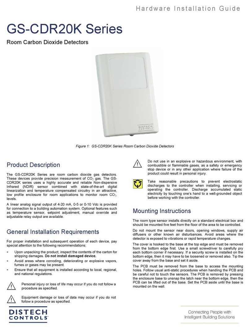 Distech Controls GS-CDR20K Series Hardware installation guide