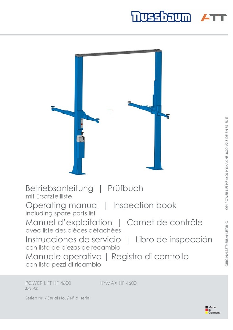 Nussbaum POWER LIFT HF 4600 Operating Manual and Inspection Book
