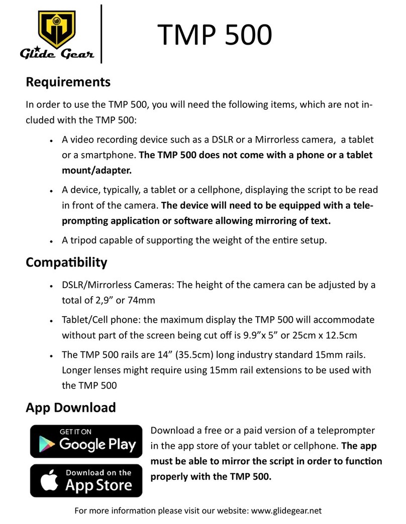 Glide Gear TMP 500 quick start guide