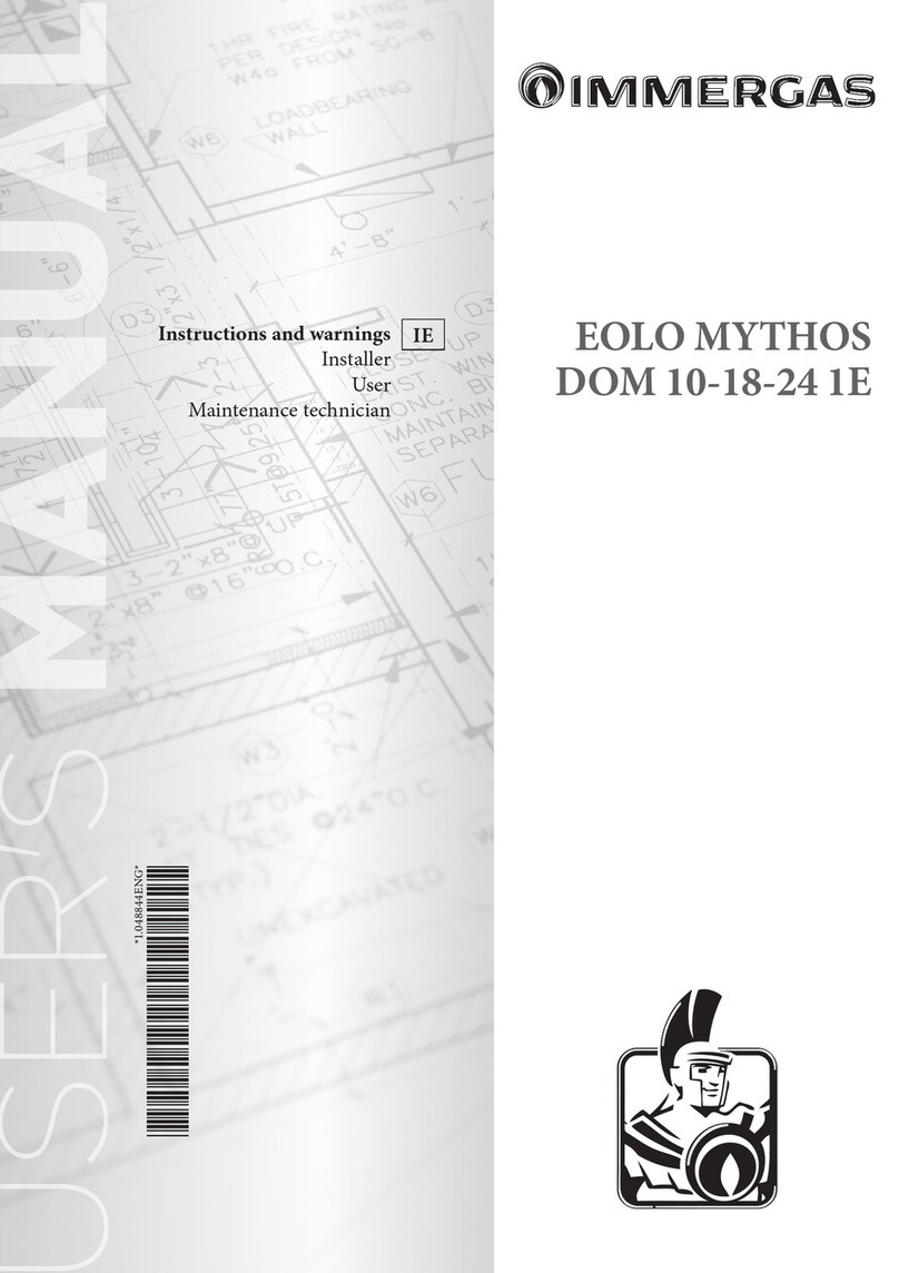Immergas EOLO MYTHOS DOM 10 1E Instructions and warnings