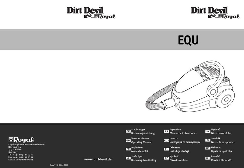 Royal Dirt Devil EQU operating manual