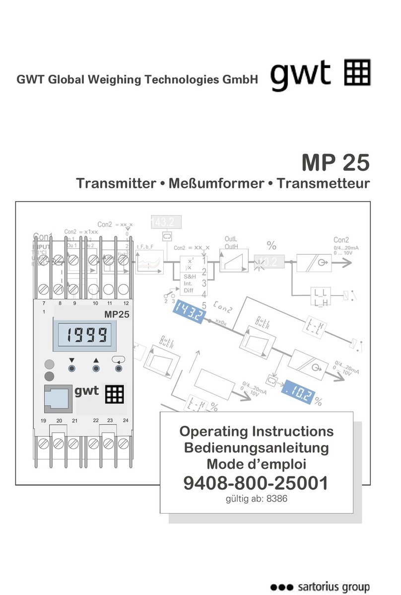 Sartorius GWT MP 25 operating instructions