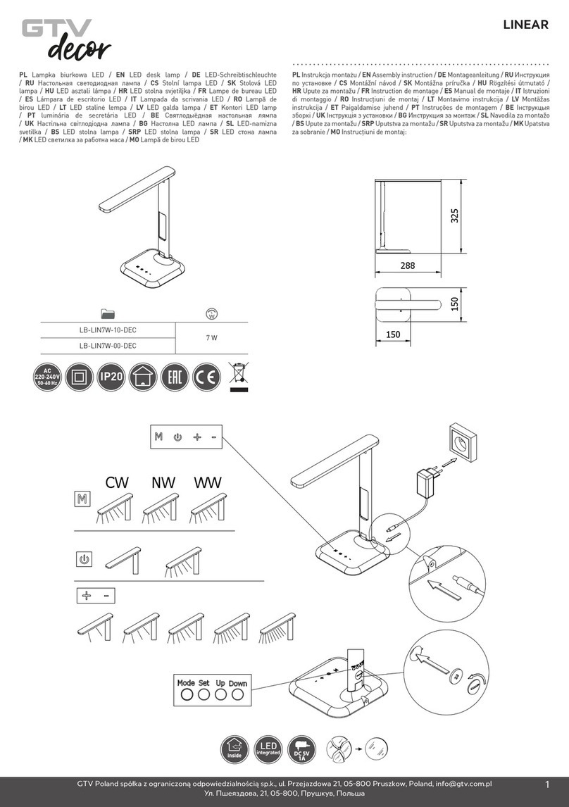 GTV decor LINEAR LB-LIN7W-10-DEC User manual