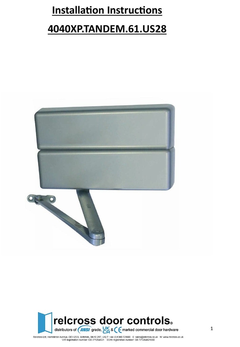 Relcross Door Controls 4040XP.TANDEM.61.US28 installation instructions Relcross Door Controls 4040XP.TANDEM.61.US28 installation instructions