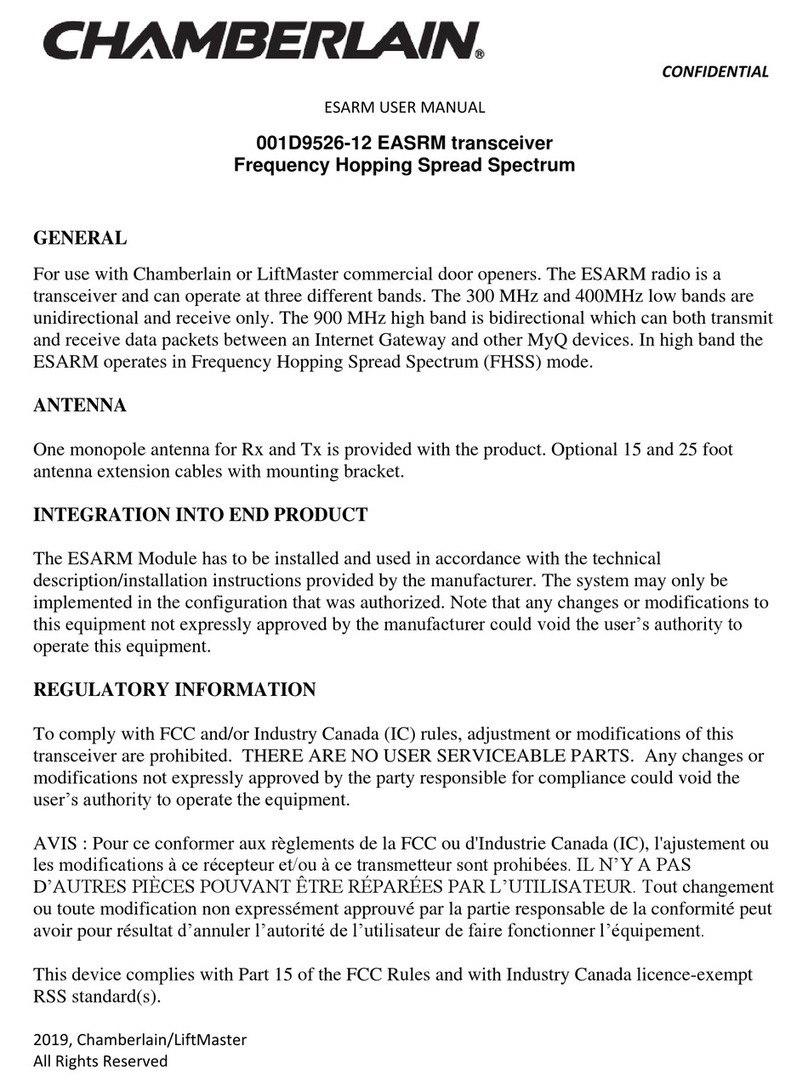 Chamberlain EASRM 001D9526-12 user manual Chamberlain EASRM 001D9526-12 user manual
