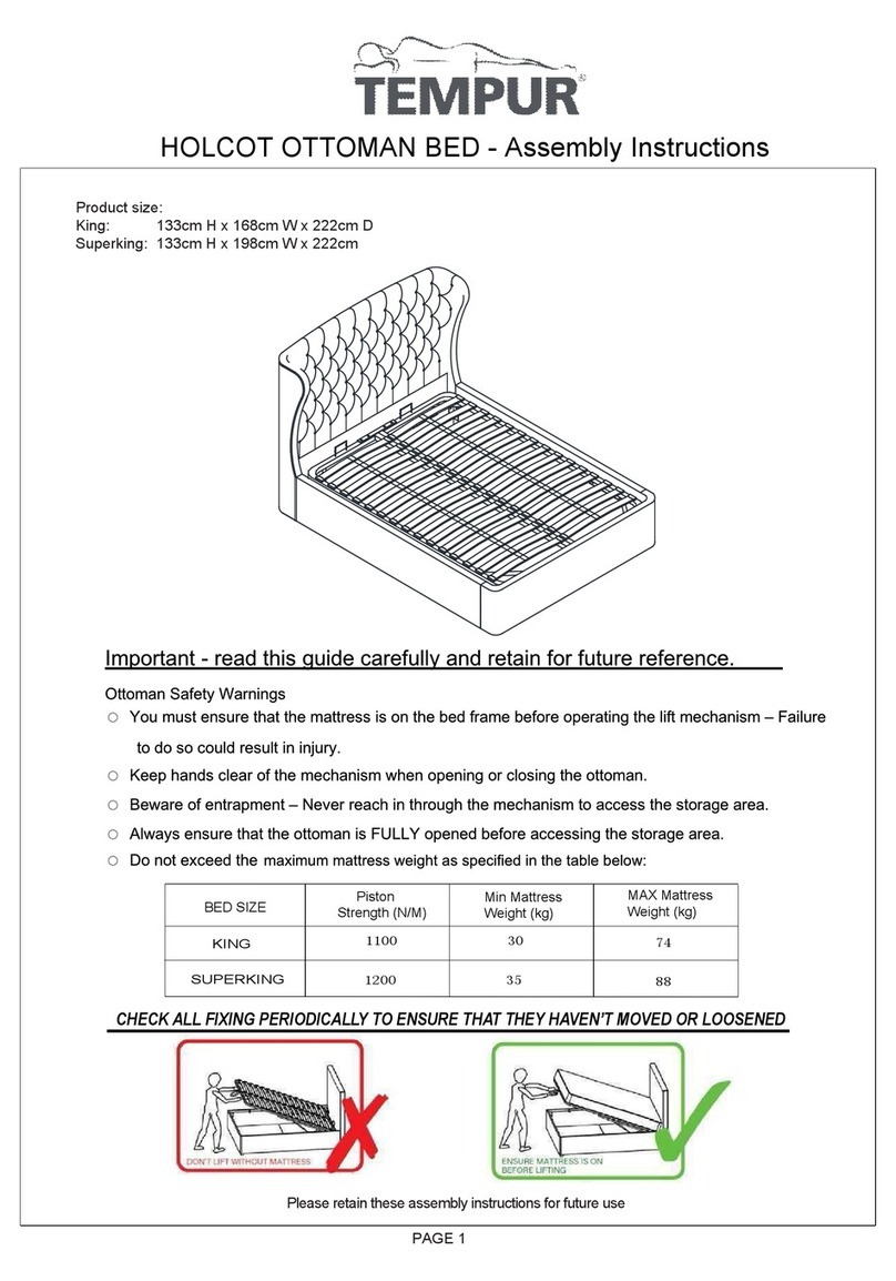 TEMPUR HOLCOT Assembly instructions