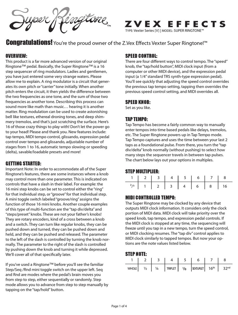 Zvex Effects Vexter SUPER RINGTONE User manual