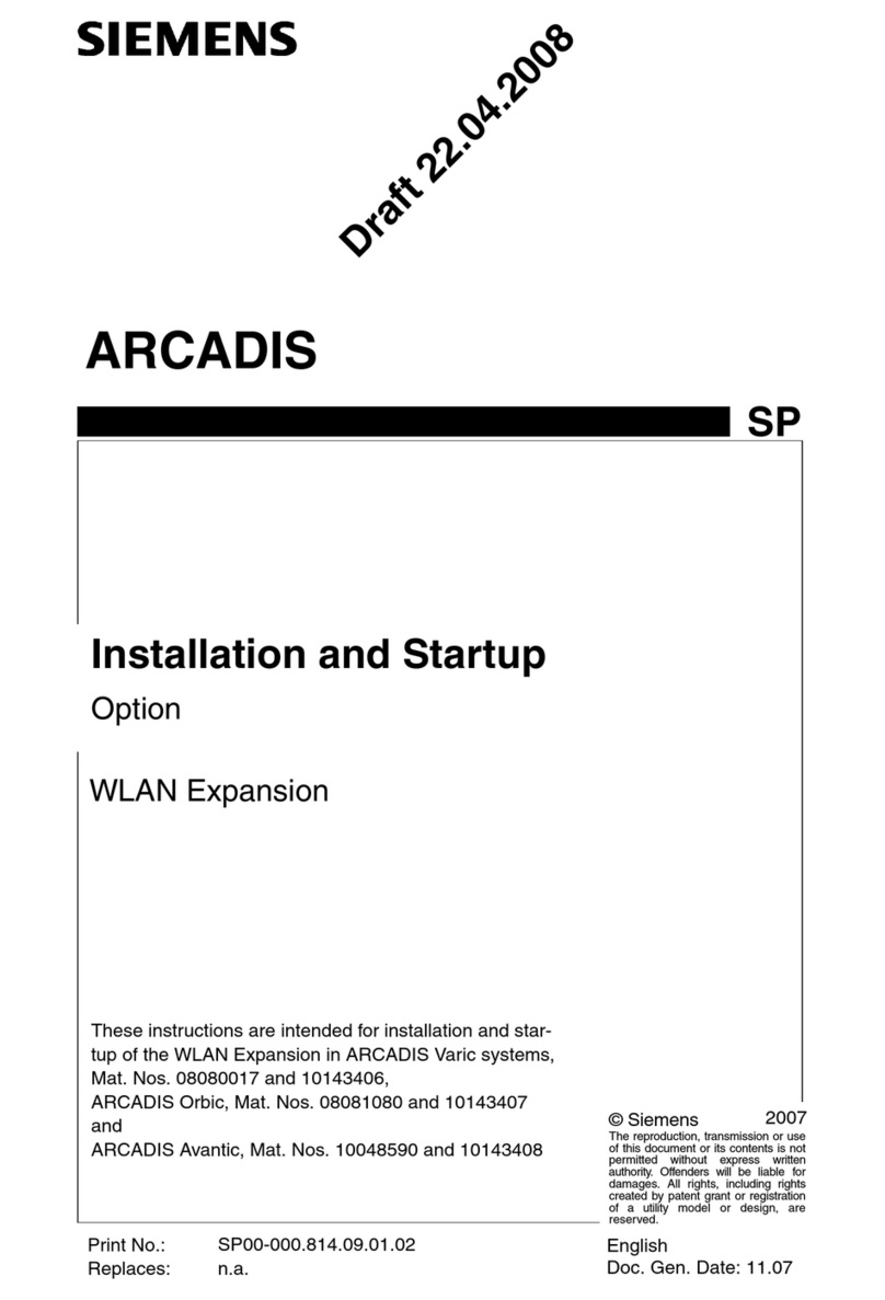 Siemens ARCADIS Installation manual