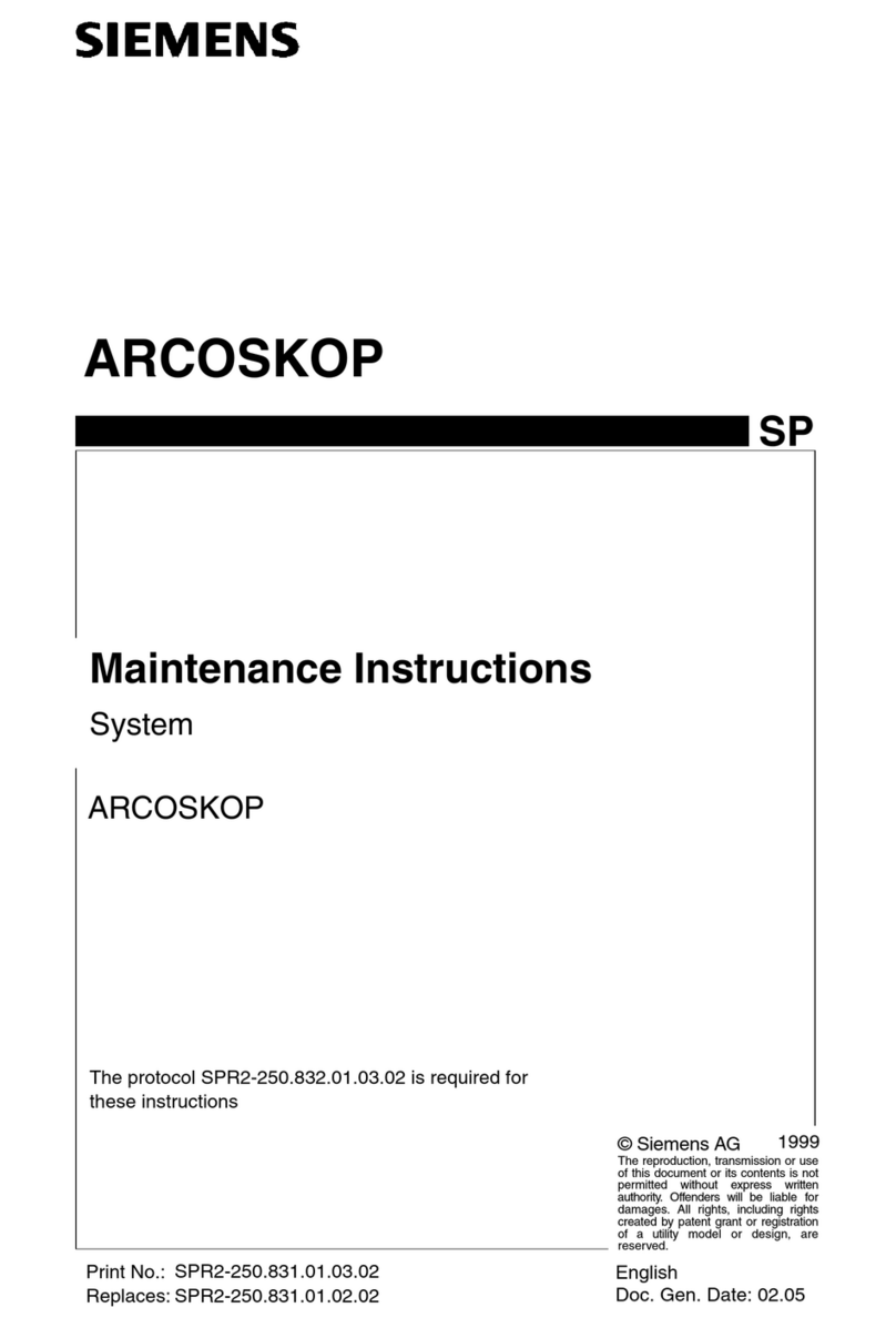 Siemens ARCOSKOP Operating and maintenance instructions Siemens ARCOSKOP Operating and maintenance instructions