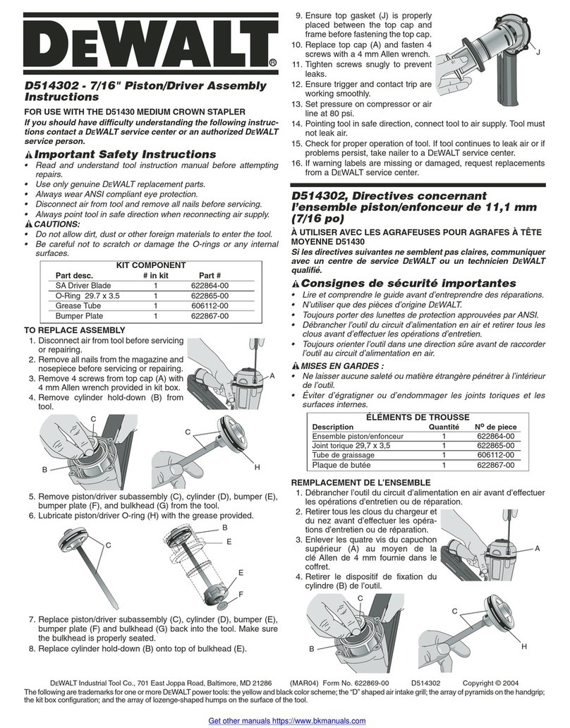 DeWalt D514302 Assembly instructions