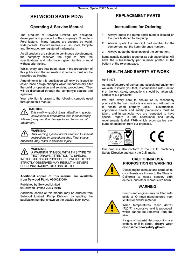 SELWOOD SPATE PD75 instruction manual