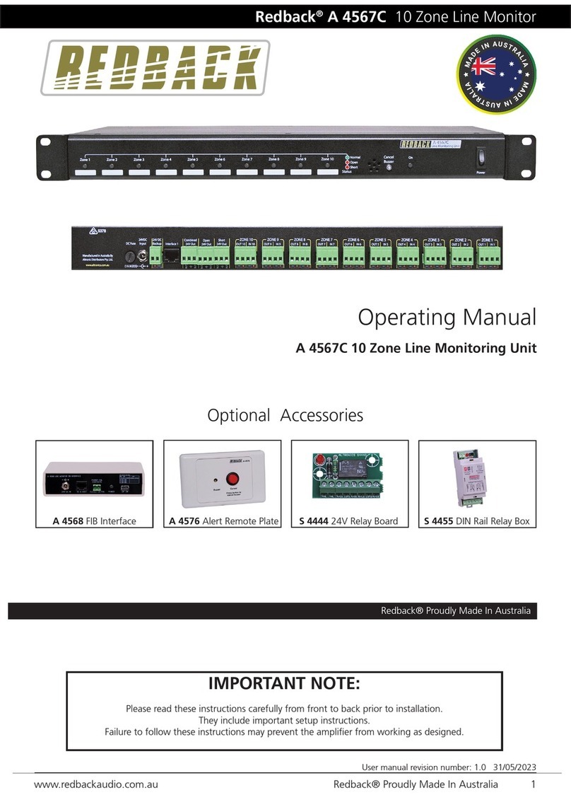 Redback A 4567C operating manual