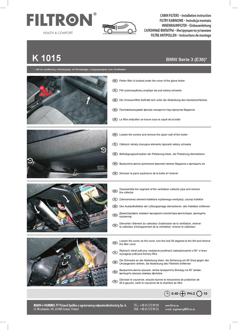 FILTRON K 1015 Installation instruction