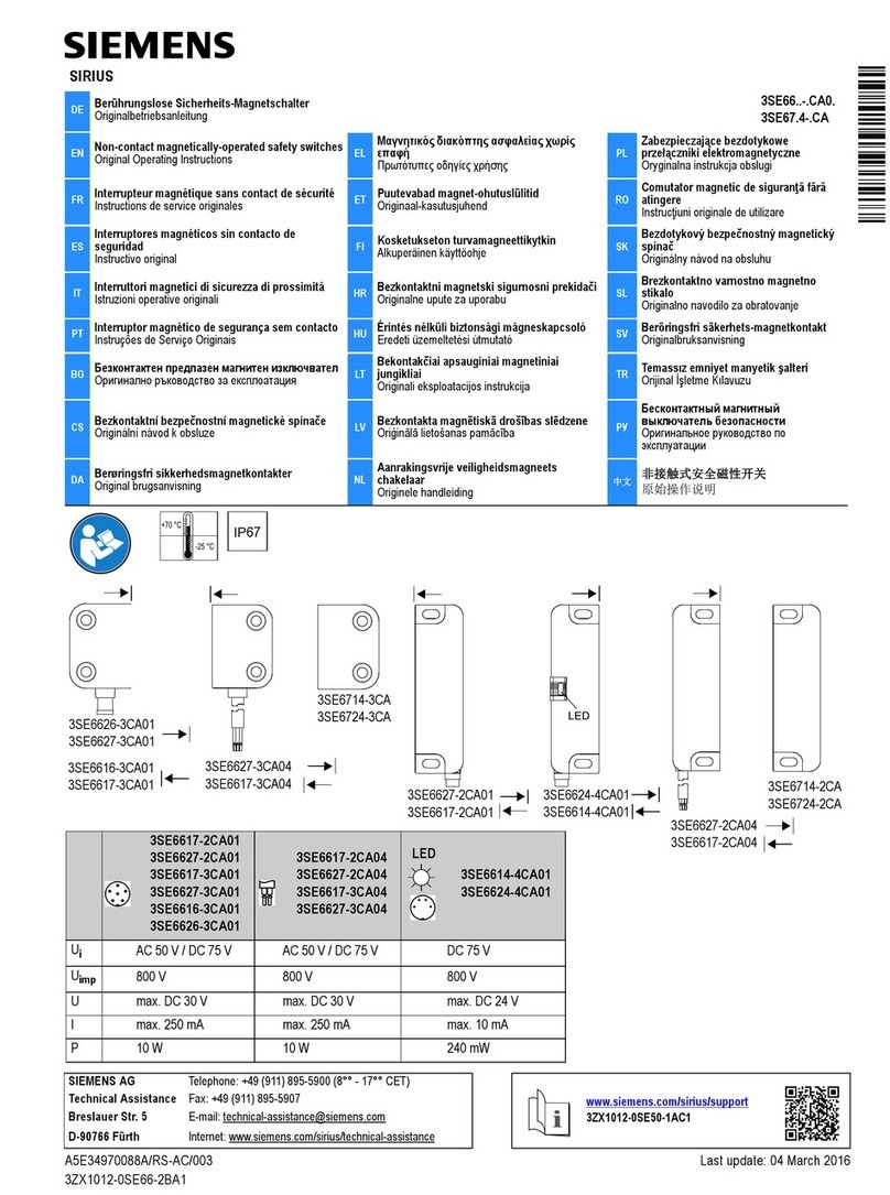Siemens SIRIUS 3SE66 CA0 Series operating instructions